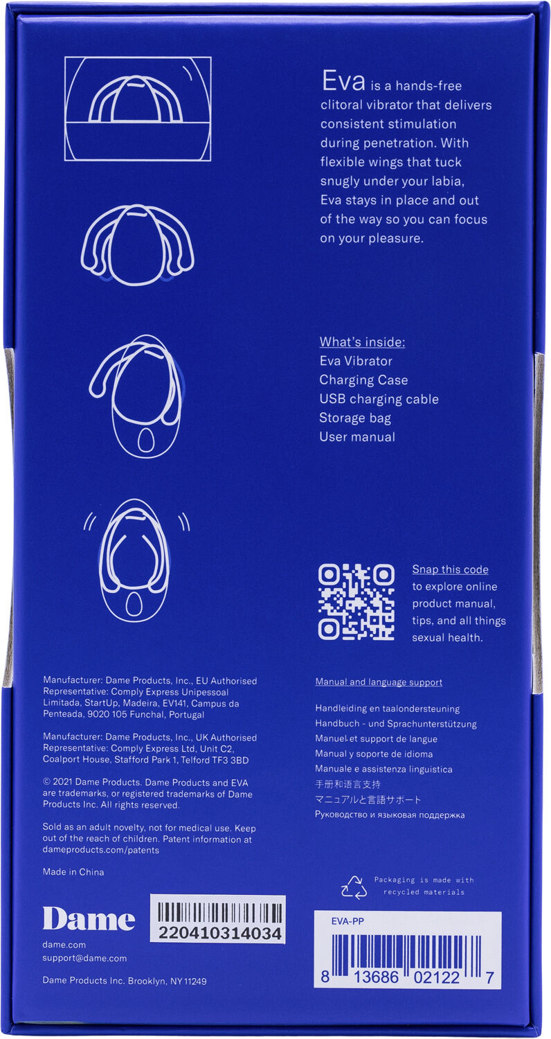 DAME - EVA LL COUPLES VIBRATOR PAPAYA