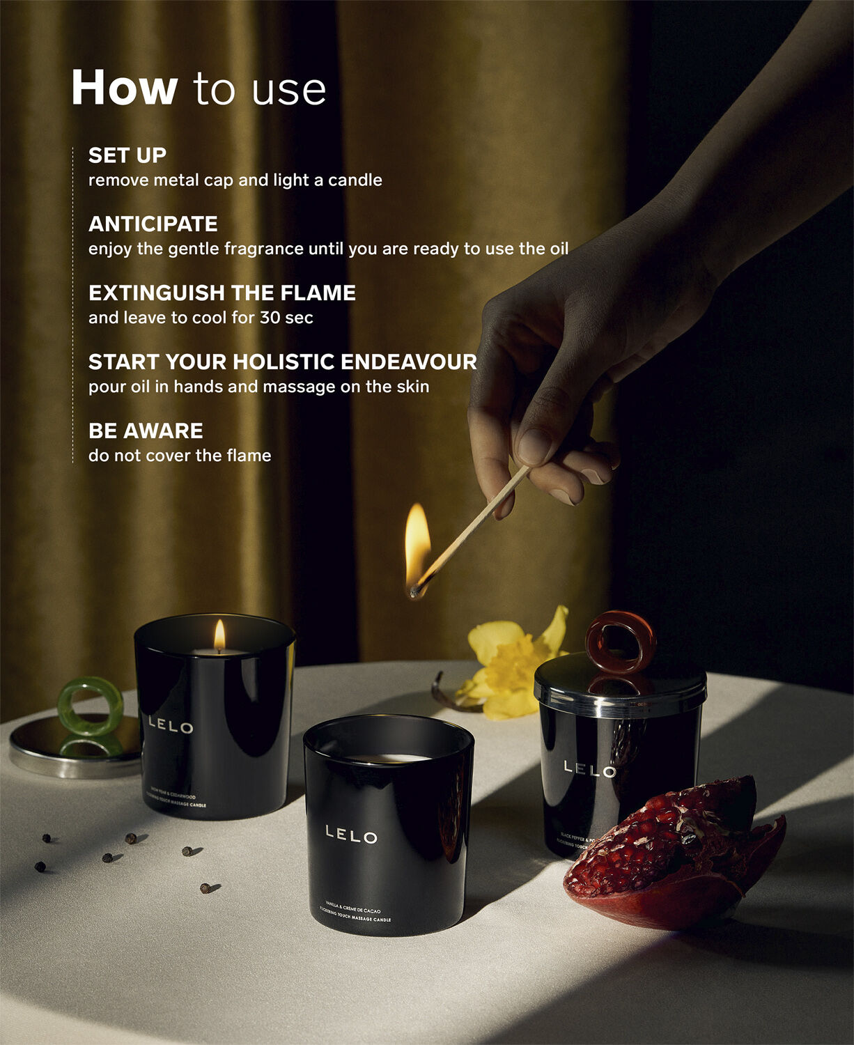 Massagelys - Black Pepper & Pomegranate