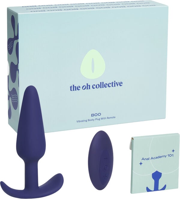 Boo Vibrerende buttplug med fjernebetjening - Dark Plum