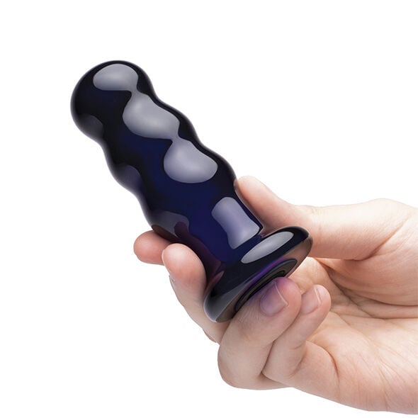 GLAS - RECHARGEABLE REMOTE CONTROLLED VIBRATING BEADED BUTTP