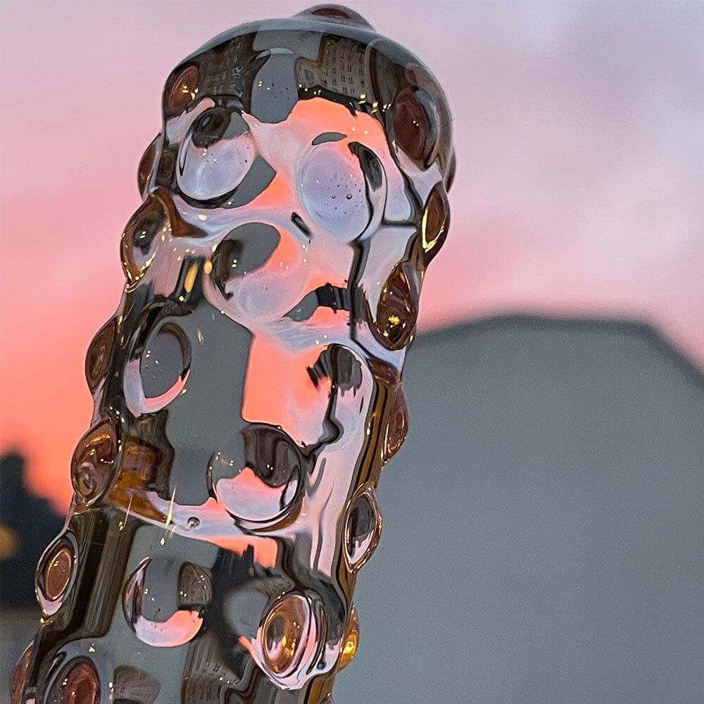 Nubby glass dildo