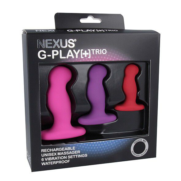 NEXUS - G-PLAY TRIO PLUS UNISEX VIBRATOR PACK S/M/L PINK RED