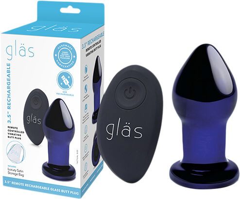 GLAS - RECHARGEABLE REMOTE CONTROLLED VIBRATING BUTT PLUG