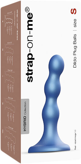 STRAP-ON-ME - DILDO PLUG BALLS METALLIC BLUE S