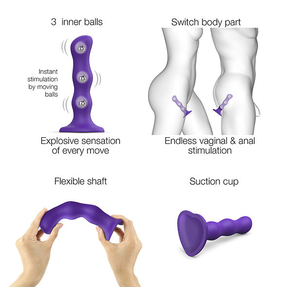 STRAP-ON-ME - DILDO GEISHA BALL PURPLE XL