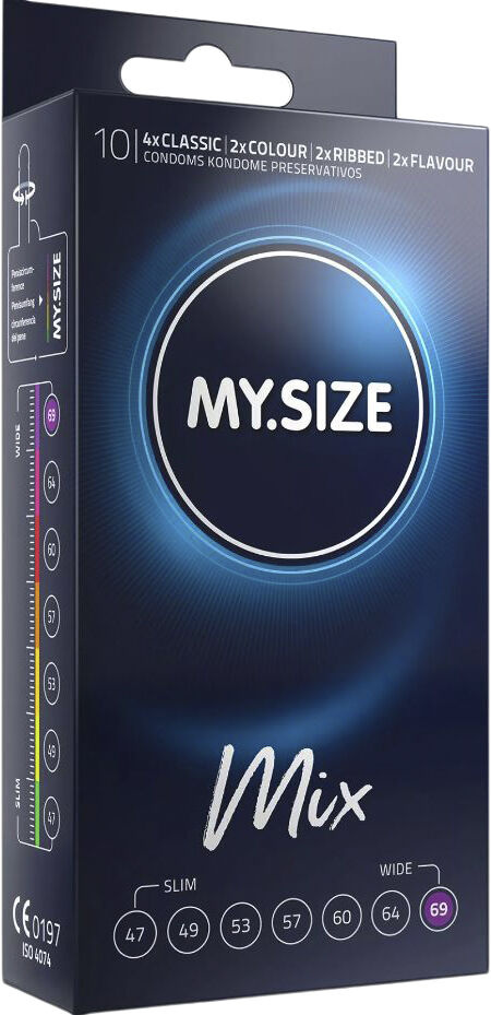Mix Kondomer 69 mm - 10 stk