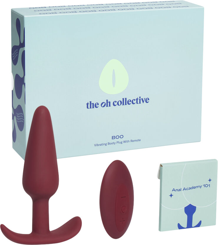 Boo Vibrerene Buttplug med Fjernbetjening - Mørk Violet