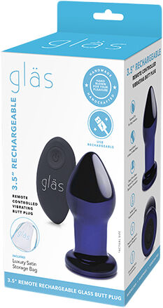 GLAS - RECHARGEABLE REMOTE CONTROLLED VIBRATING BUTT PLUG