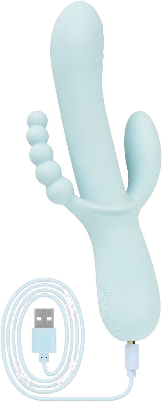 Good Vibes Only Soft Silicone Rotating Triple Rabbit Vibrato