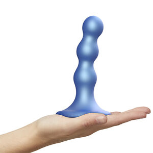 STRAP-ON-ME - DILDO PLUG BALLS METALLIC BLUE L