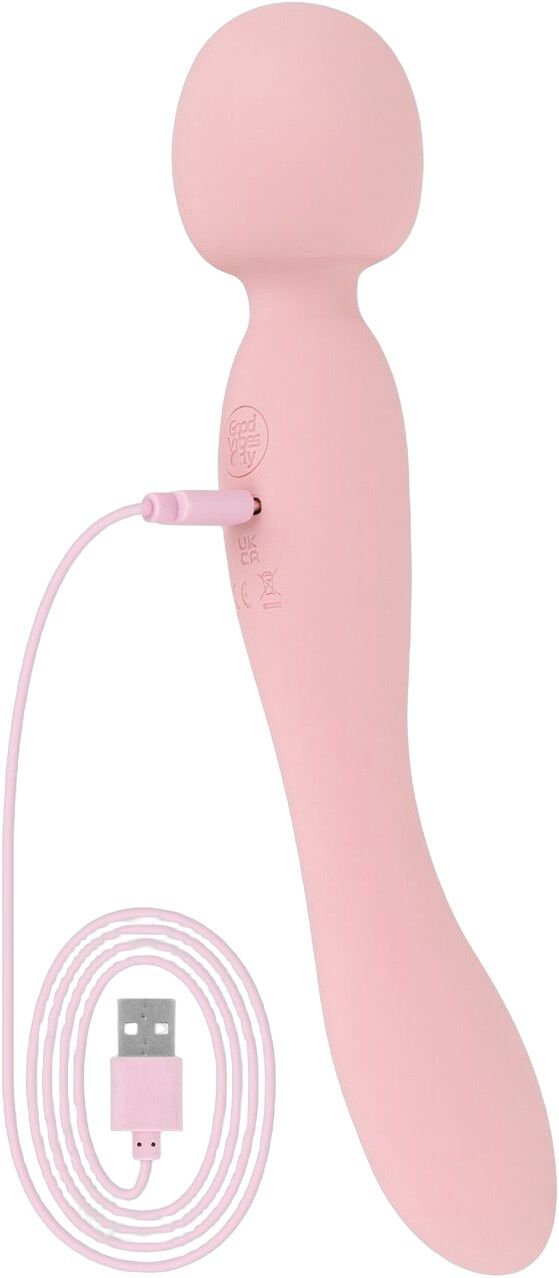 Good Vibes Only Soft Silicone Double-Sided Wand Vibrator