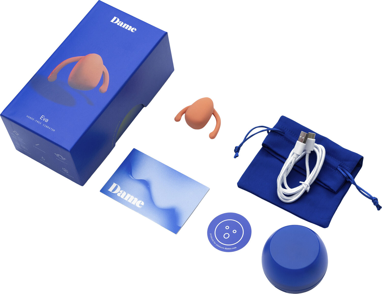 DAME - EVA LL COUPLES VIBRATOR PAPAYA